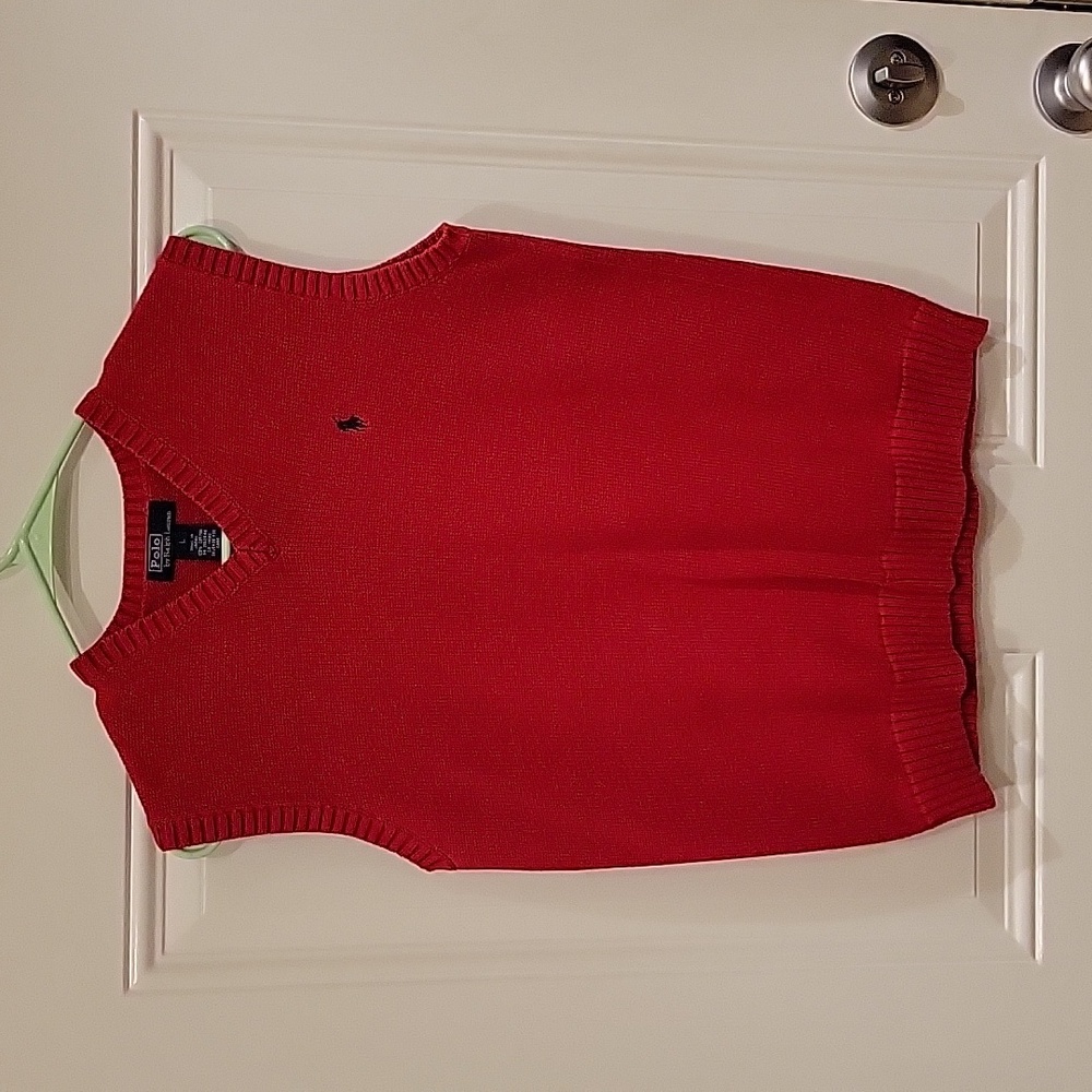 Polo Ralph Lauren red vest. DOES NOT FIT LIKE A LARGE FYI